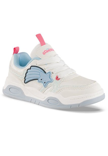 Tenis Casuales Hobor Blanco-Azul Los Gomosos Para Niña