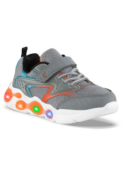 Tenis Luces Pavo Gris Los Gomosos Para Niño