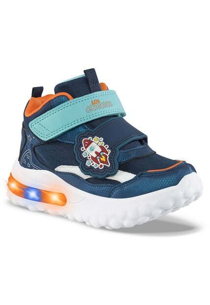Tenis Con Luces Canez Azul Osc Los Gomosos Para Niño