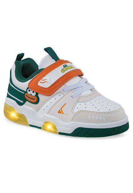 Tenis Con Luces Nuvik Blanco-Beige Los Gomosos Para Niño