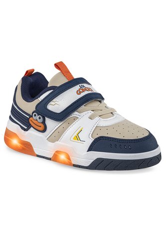 Tenis Con Luces Nuvik Beige-Azul O Los Gomosos Para Niño Los Gomosos