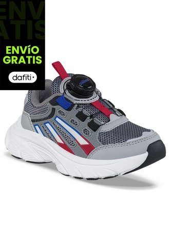 Tenis Urbanos Vadom Gris-Rojo Los Gomosos Para Niño Los Gomosos