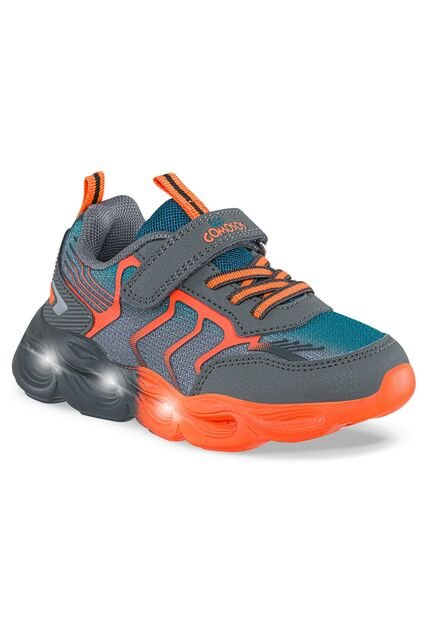 Tenis Con Luces Kenir Gris-Blanco Para Niño Los Gomosos