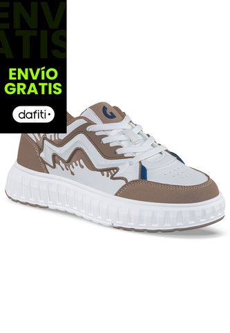 Tenis Urbanos Zecol Blanco-Café Los Gomosos Para Niño Los Gomosos