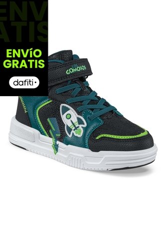 Tenis Urbanos Pedar Negro-Verde Los Gomosos Para Niño Los Gomosos