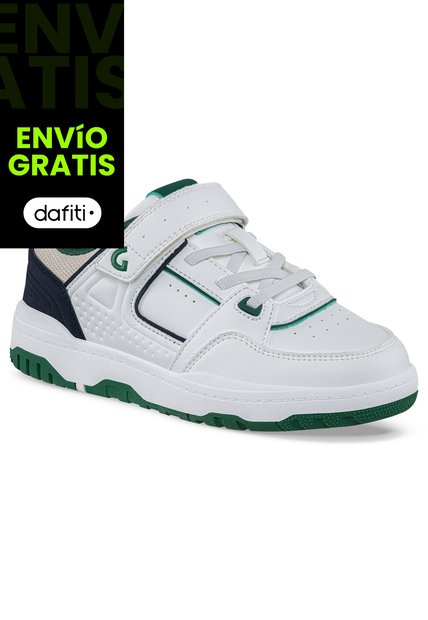 Tenis Urbanos Pifot Blanco-Verde Los Gomosos Para Niño