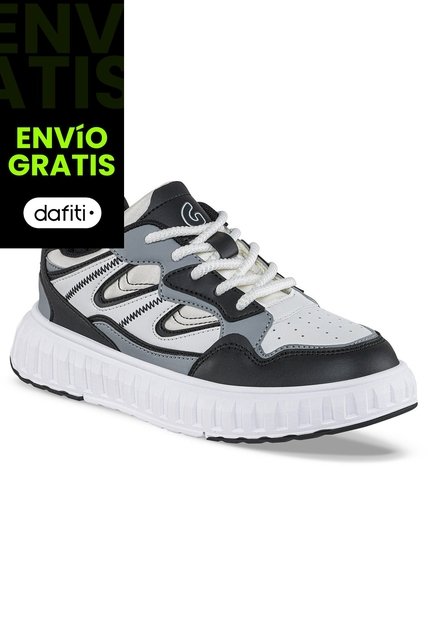 Tenis Urbanos Patar Blanco-Negro Los Gomosos Para Niño