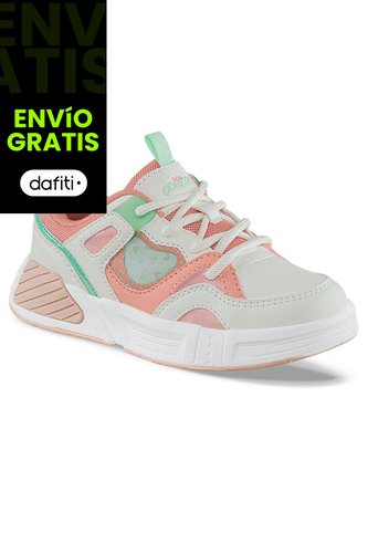 Tenis Casuales Jipot Blanco-Coral Los Gomosos Para Niña Los Gomosos