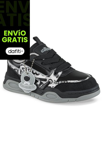 Tenis Casuales Anurim Negro Los Gomosos Para Niño