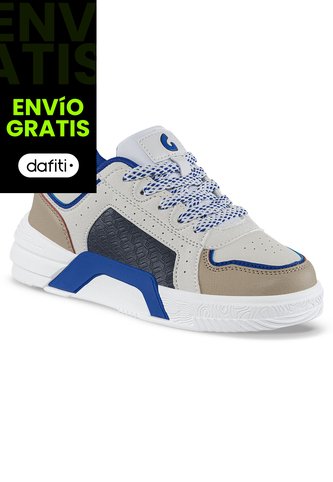 Tenis Urbanos Miro Beige-Azul Los Gomosos Para Niño Los Gomosos
