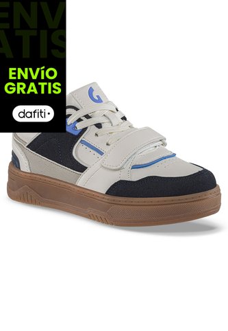 Tenis Casuales Elocar Blanco-Azul O Los Gomosos Para Niño Los Gomosos