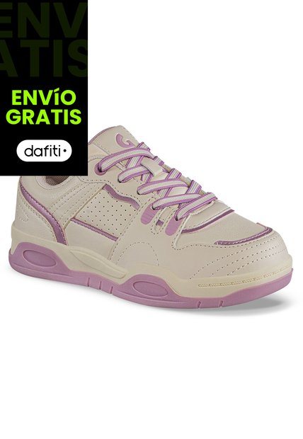 Tenis Urbanos Samien Beige-Rosa Los Gomosos Para Niña