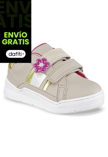 Tenis Casuales Zowie Beige Los Gomosos Para Niña