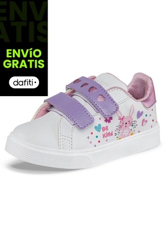 Tenis Casuales Reny Blanco-Rosa Los Gomosos Para Niña Los Gomosos