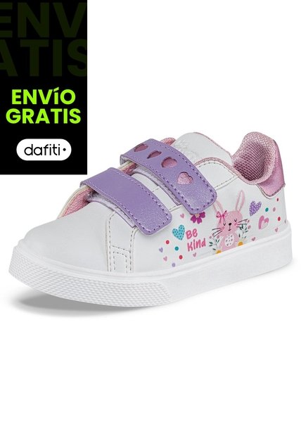 Tenis Casuales Reny Blanco-Rosa Los Gomosos Para Niña