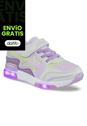 Tenis Luces Gypin Beige-Lila Para Niña Los Gomosos