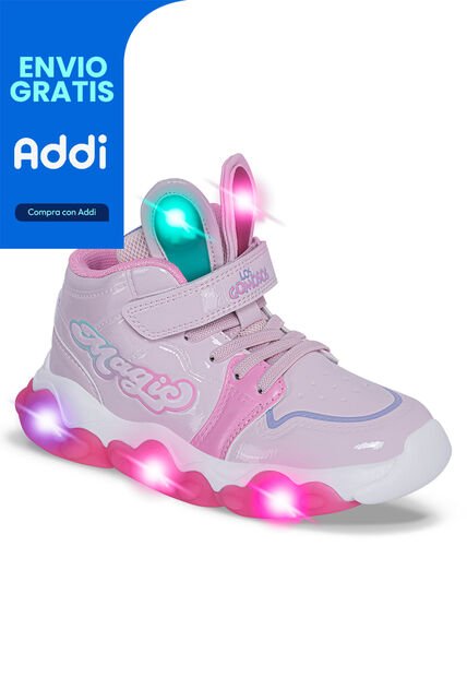 Tenis Con Luces Pidom Rosa Los Gomosos Para Niña