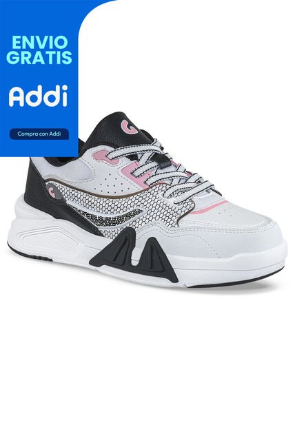 Tenis Urbanos Hopaw Blanco-Negro Los Gomosos Para Niña