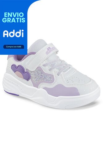 Tenis Urbanos Reguw Blanco-Lila Los Gomosos Para Niña Los Gomosos