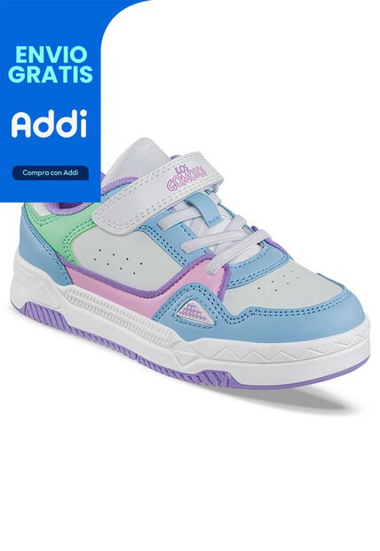 Tenis Urbanos Wruxp Blanco-Azul Los Gomosos Para Niña
