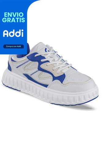 Tenis Urbanos Patar Blanco-Azul Los Gomosos Para Niño Los Gomosos