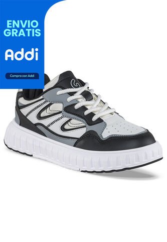 Tenis Urbanos Patar Blanco-Negro Los Gomosos Para Niño Los Gomosos
