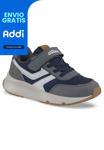 Tenis Urbanos Jidom Gris-Azul O Los Gomosos Para Niño Los Gomosos