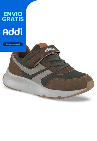 Tenis Urbanos Jidom Café-Verde Los Gomosos Para Niño Los Gomosos