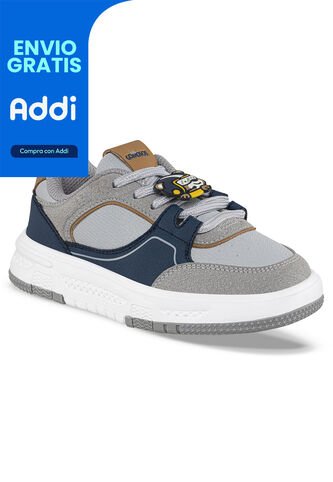 Tenis Urbanos Lidom Gris-Azul O Los Gomosos Para Niño Los Gomosos