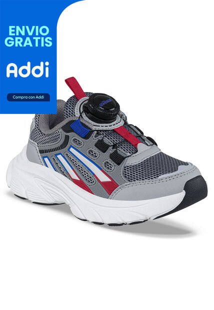 Tenis Urbanos Vadom Gris-Rojo Los Gomosos Para Niño