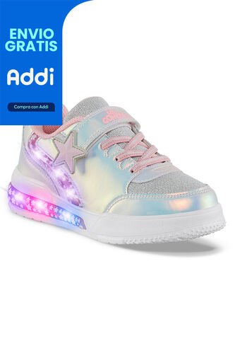 Tenis Luces Tekari Blanco Los Gomosos Para Niña Los Gomosos