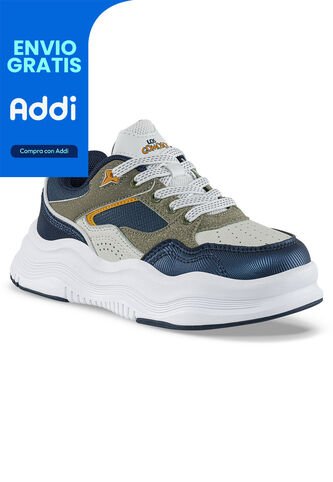 Tenis Casuales Falek Azul Osc-Beige Los Gomosos Para Niño Los Gomosos