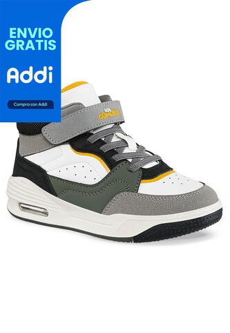 Tenis Urbanos Lender Blanco-Gris Los Gomosos Para Niño Los Gomosos