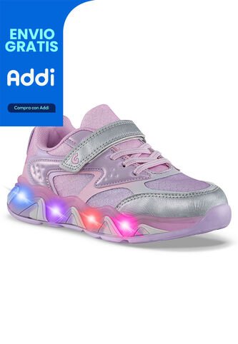 Tenis Luces Lumera Rosa Los Gomosos Para Niña Los Gomosos