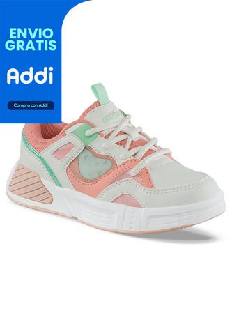 Tenis Casuales Jipot Blanco-Coral Los Gomosos Para Niña Los Gomosos