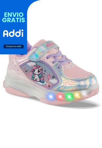 Tenis Patines Luces Relaxi Rosa Los Gomosos Para Niña Los Gomosos