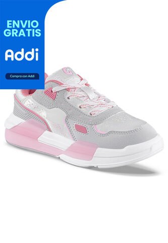 Tenis Urbanos Unical Blanco-Rosa Los Gomosos Para Niña Los Gomosos