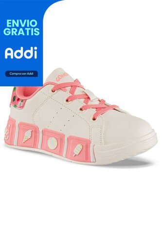 Tenis Casuales Ferinn Beige-Rosa Los Gomosos Para Niña Los Gomosos