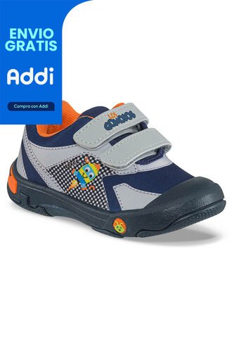 Tenis Casuales Lopey Gris-Azul O Los Gomosos Para Bebé Los Gomosos