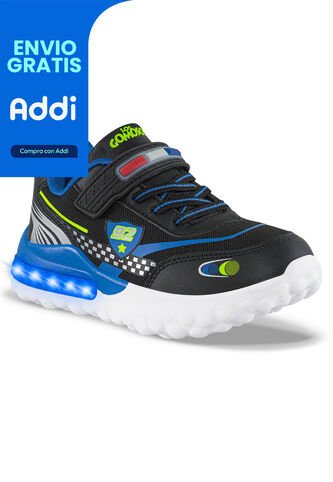 Tenis Con Luces Chitter Negro Los Gomosos Para Niño Los Gomosos