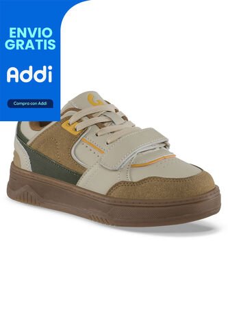 Tenis Casuales Elocar Beige-Café Los Gomosos Para Niño Los Gomosos