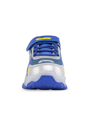 Tenis Patines Luces Tordo Azul-Plata Para Niño Los Gomosos