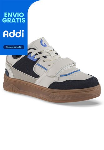 Tenis Casuales Elocar Blanco-Azul O Los Gomosos Para Niño Los Gomosos