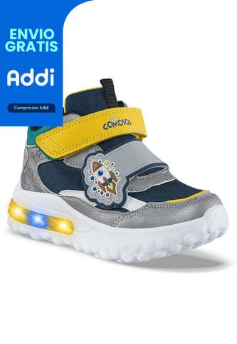 Tenis Con Luces Canez Gris Los Gomosos Para Niño Los Gomosos