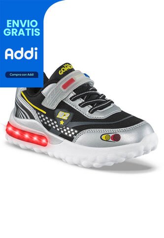Tenis Con Luces Chitter Plata Los Gomosos Para Niño Los Gomosos