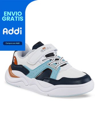 Tenis Casuales Tynar Blanco-Azul O Los Gomosos Para Niño Los Gomosos