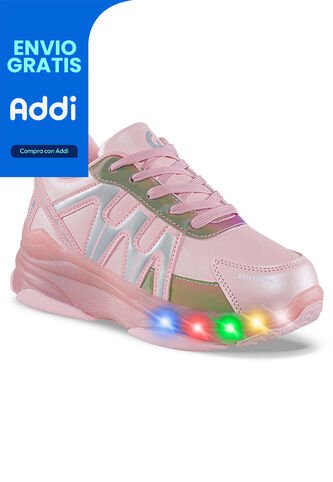 Tenis Patines Luces Tiff Rosa Los Gomosos Para Niña Los Gomosos