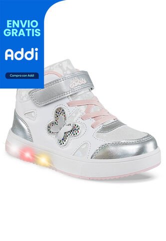 Tenis Luces Nubi Blanco-Rosa Los Gomosos Para Niña Los Gomosos
