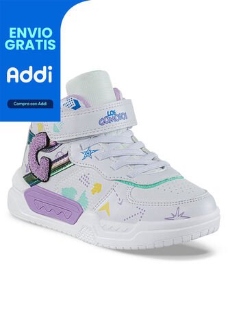 Tenis Urbanos Nupalo Blanco-Lila Los Gomosos Para Niña Los Gomosos