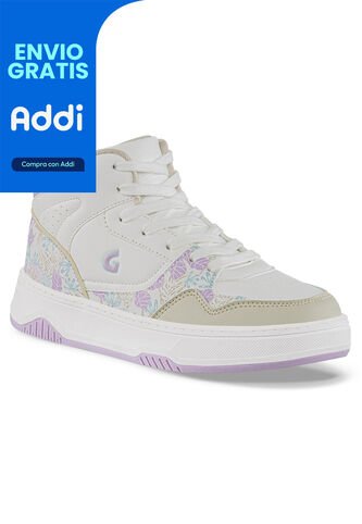 Tenis Urbanos Geximu Blanco-Lila Los Gomosos Para Niña Los Gomosos